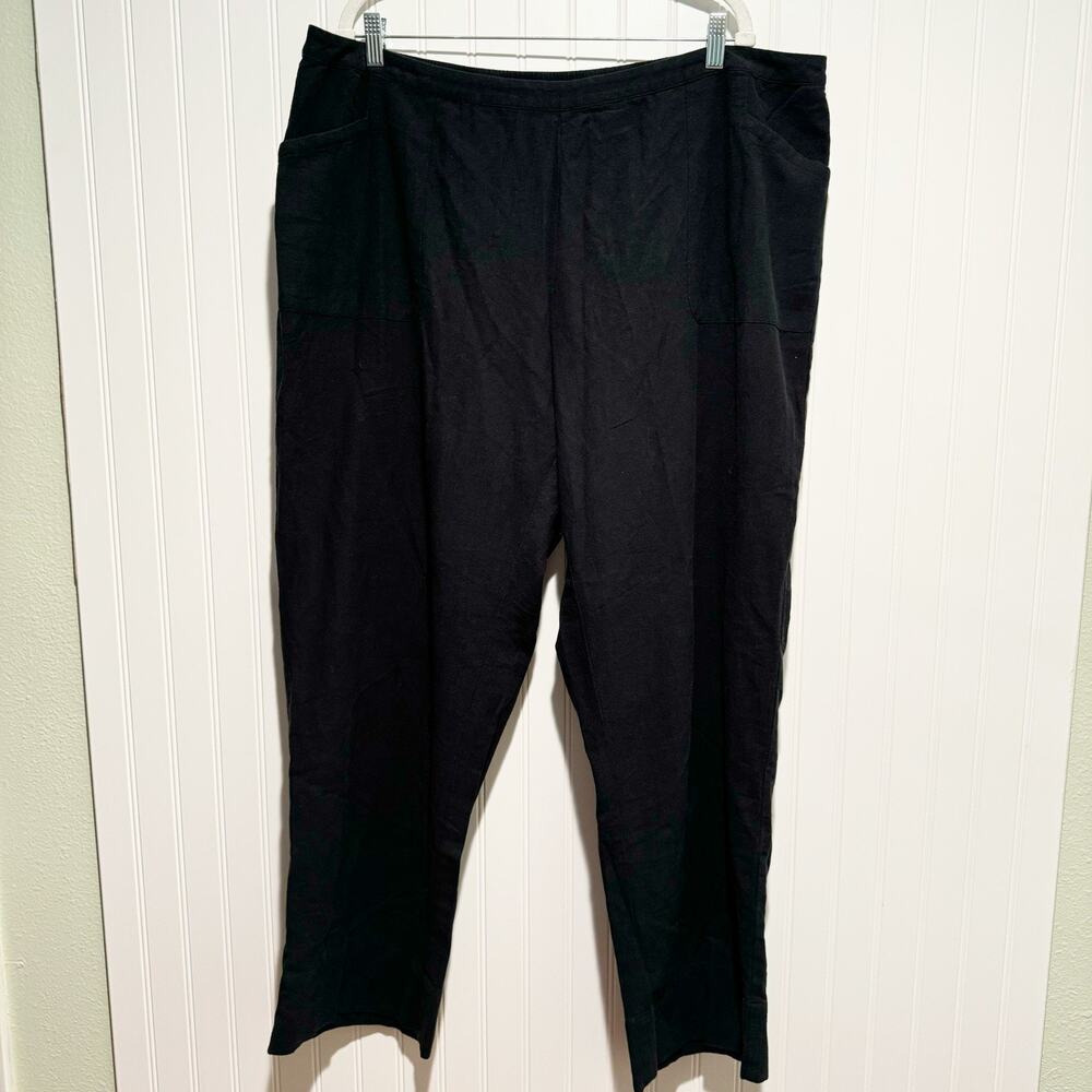 Soft Surroundings Black Cotton Pull On Pants Plus Size 2X